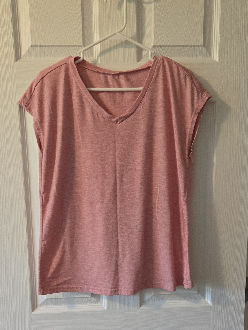 SHEIN Dusty Pink V-Neck Short Sleeve Tee